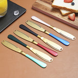 Butter Knife Stainless Steel Multifunction Cheese Bread Steak Knive With Hole Serrated Gold Knife Home Dinnerware Set Tools
