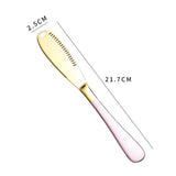 Butter Knife Stainless Steel Multifunction Cheese Bread Steak Knive With Hole Serrated Gold Knife Home Dinnerware Set Tools