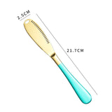 Butter Knife Stainless Steel Multifunction Cheese Bread Steak Knive With Hole Serrated Gold Knife Home Dinnerware Set Tools
